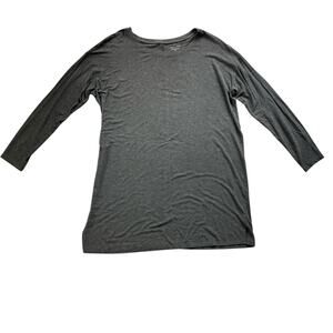 Eileen Fisher Stretch Jersey Knit Tunic Size M Long Sleeve Gray Lounge Comfort